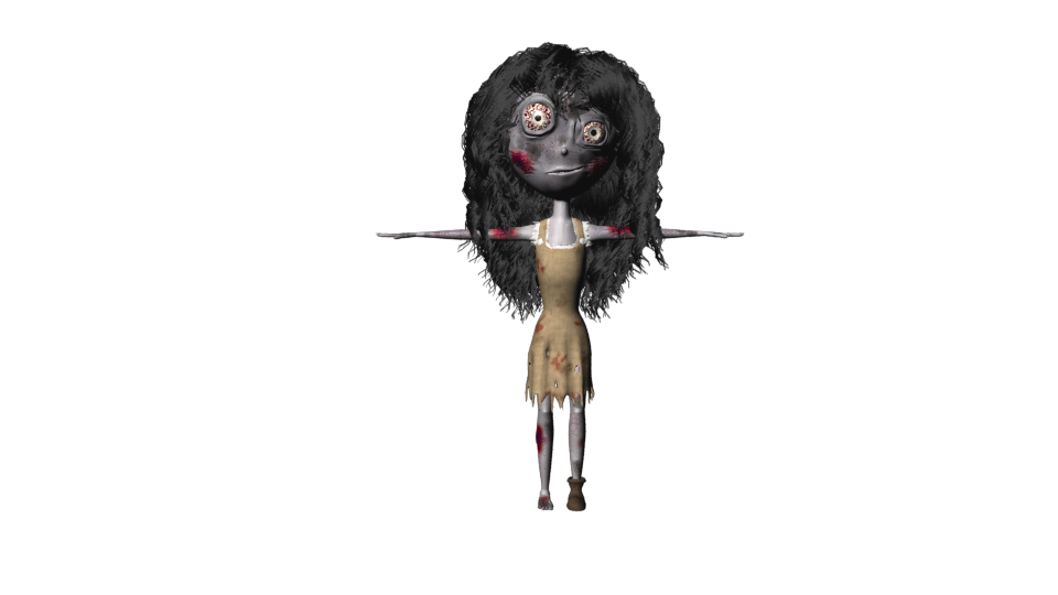 The final Zoe model with texture.